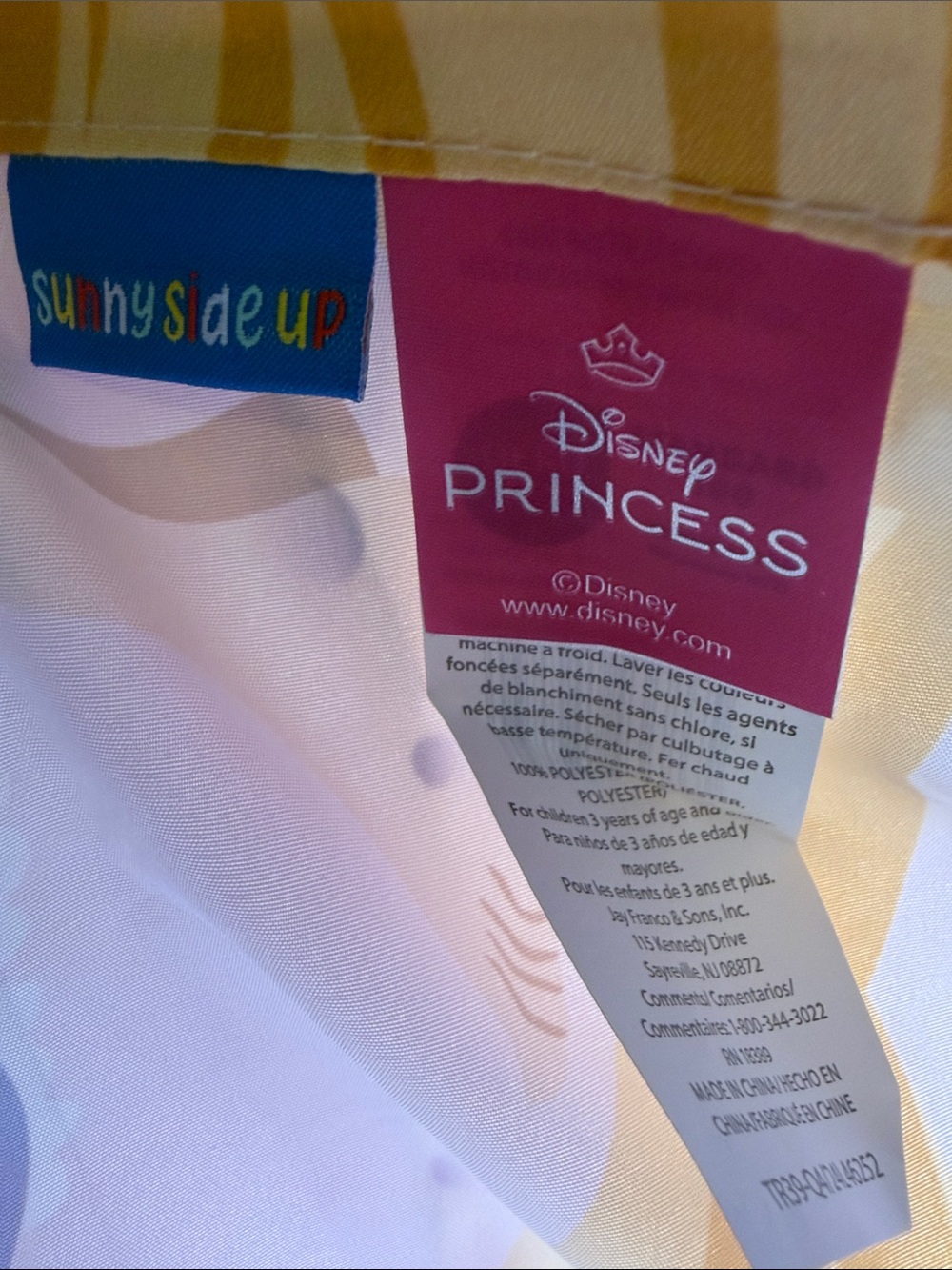 Kids Princess Panel Curtains in Pastel Pink with Multicolor Princess Print - Picture 4 of 4